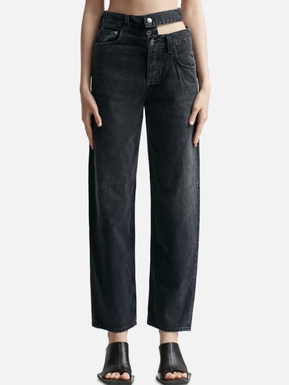 Agolde Black Broken Waistband Jeans Size 32